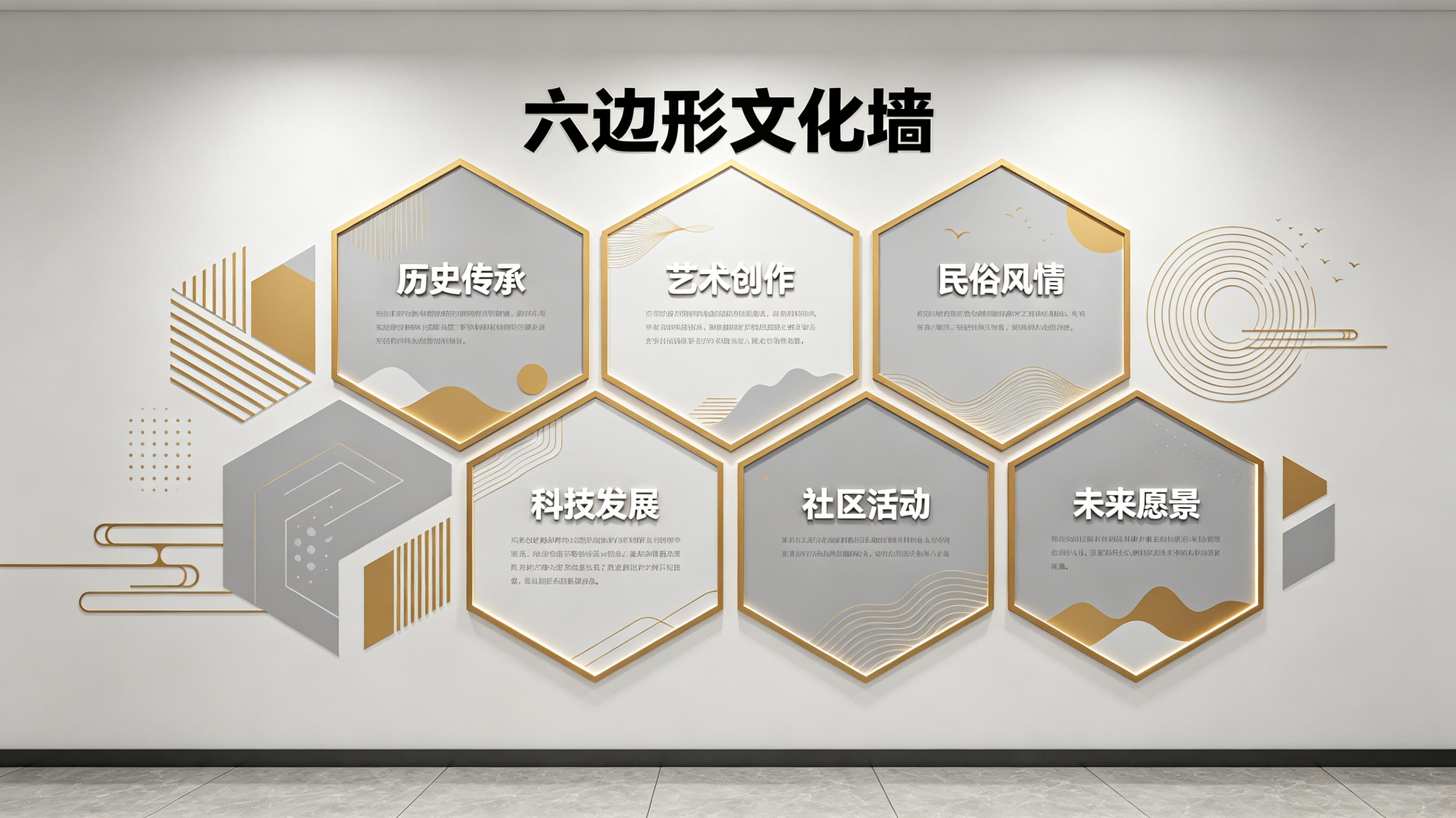 泰兴企业文化墙 | 六边形信息美学